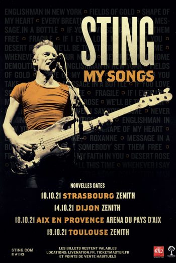 STING MY SONGS CONCERT tournée ZÉNITH DE STRASBOURG
